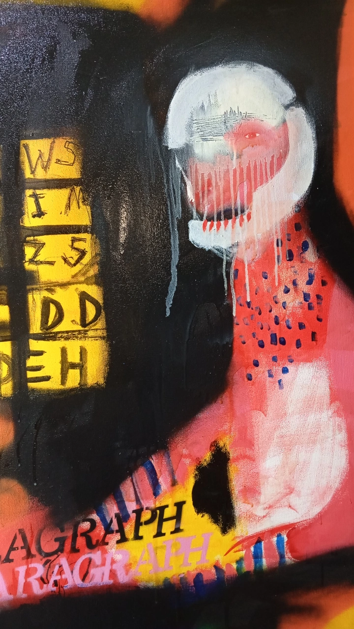 Paragraph by Paragraph, mixed media on canvas, 100x100cm.